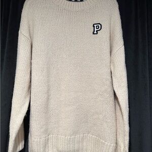 Victoria’s Secret Cream Knit Sweater with 'P' Patch
